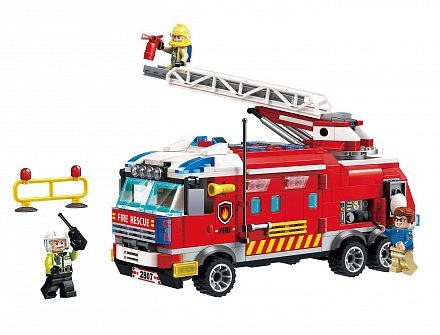 Конструктор - Пожарная машина с фигурками, 366 деталей )